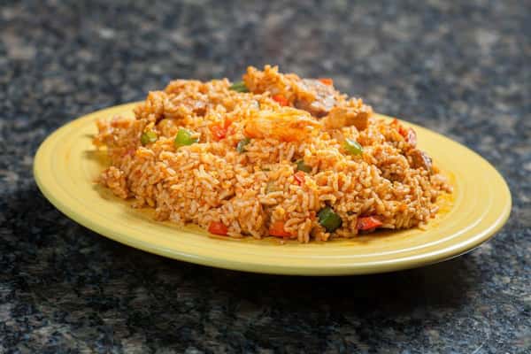 Vegetable rice on a plate