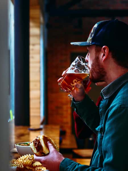 customer with draft beer