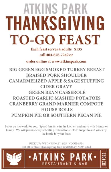 THANKSGIVING TO-GO FEAST