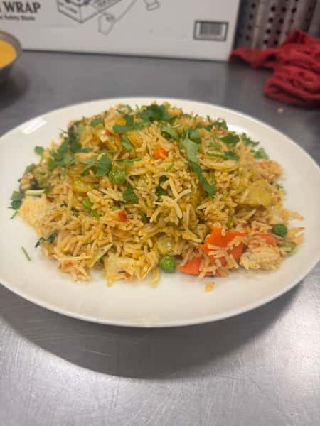 indian rice in white plate
