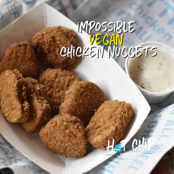 Impossible 🌱VEGAN🌱 chicken nuggets!! WOO HOO!!🥳🥳
.
Have you tried them yet?!? 🍗🐤
.
They're on the kids menu, but we won't snitch if you order them for yourself😉!
.
 #rochestervegan #veganburger #vegan #veganfood #supportsmallbusiness #restaurant #minnesota #supportlocal #burgers #hotchip #rochmn #rochestermn #hotchipburgers #hotchipburgerbar #supportlocalbusiness