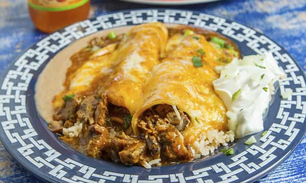 CHOPPED BRISKET ENCHILADAS