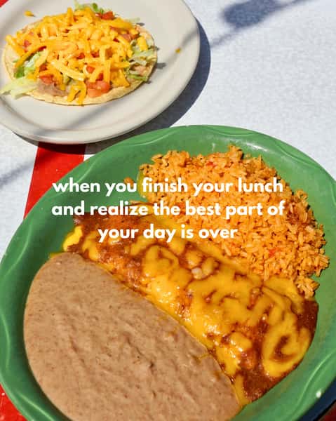 Don’t forget about our lunch specials! 👀
Our specials end at 4 PM, so come see us before it’s too late!
When you finish your lunch and realize the best part of your day is over… 😭
Don’t worry, we’ll still be here for dinner! ❤️
#viral #explorepage #mexicanfood