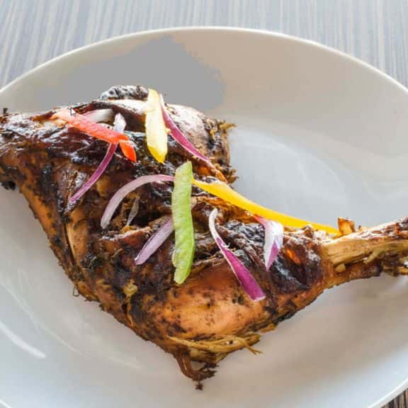 Baked chicken with a kick! This customer favorite is marinated in a spicy blend of peppers and spices, then delicately baked to a tender precision