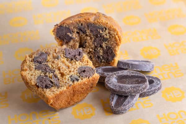 Fresh-baked mini chocolate chip muffins with a moist crumb and rich chocolate chunks, perfect for breakfast or dessert.