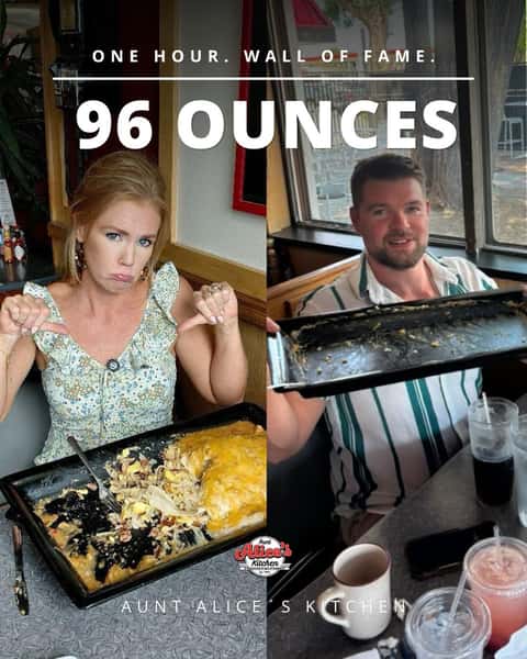 96 ounces. One hour. Wall of Fame.
We’ve watched a lot of people try. Very few finish. Every single one of them came back.
Walk in and tell us you want to try. In-person only.
Hashtags: #BigDaddyChallenge #FoodChallenge #LongmontCO #ColoradoFood #EatingChallenge WallOfFame LongmontEats