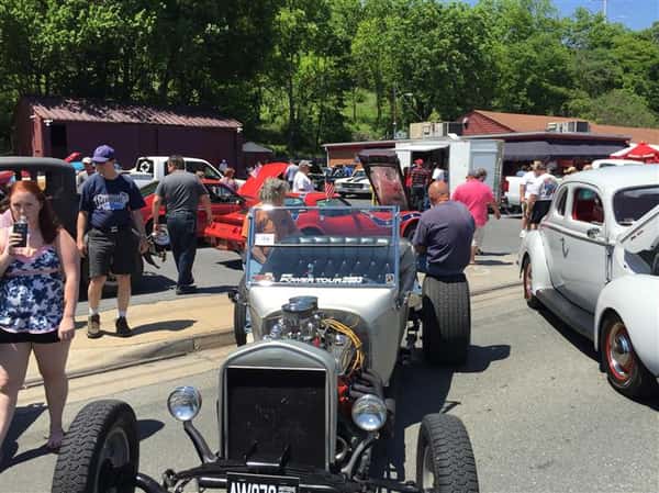 A cabrio antique car outside Wright's Dairy Rite