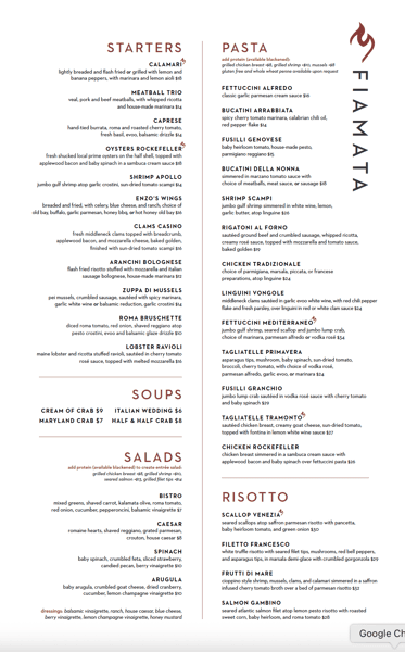Starters & Pasta