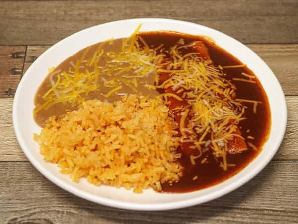 Kids Cheese Enchilada w/ Rice & Beans