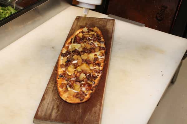 Peach Bacon Brie Flatbread