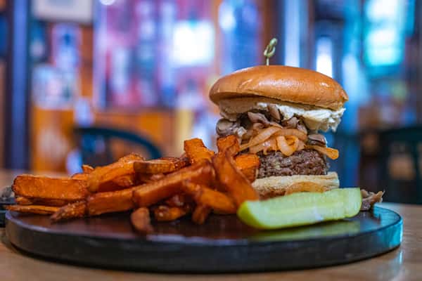 Hamburger and fries