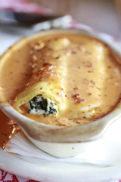 Spinach Manicotti