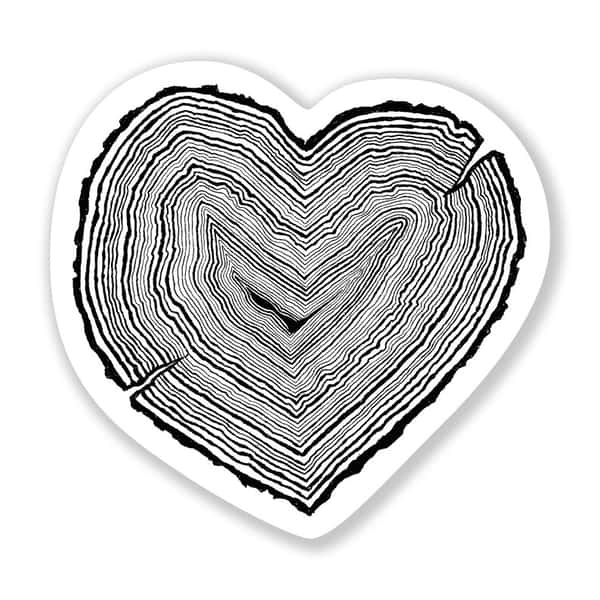 Wood Heart Sticker