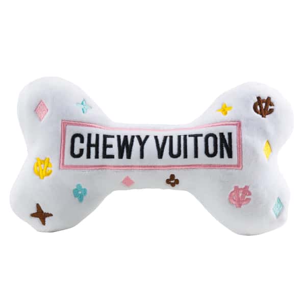 White Chewy Vuiton Bone Toy Size: XL