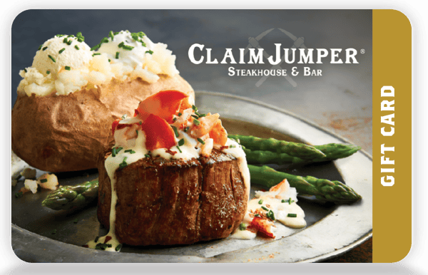 Claim Jumper Steakhouse and bar gift card