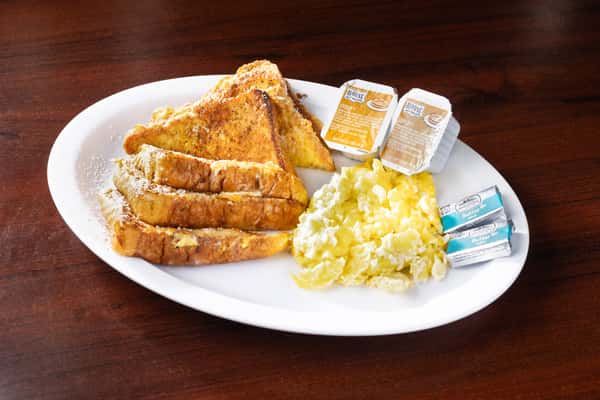 French Toast and 2 Eggs