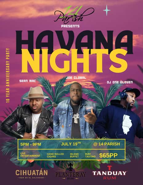 Come out and celebrate with us as we Cheers to 10 Years under the stars! We are bringing paradise all night with complementary hand rolled cigars, rum tastings, sounds by the hottest DJs in the city, and of course your favorite Caribbean fare! Sponsored by: @planterayrum @tanduayrum @cihuatanrum Get your tickets today! Link in bio!
