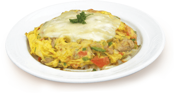 mixed vegetable frittata topped with cheese