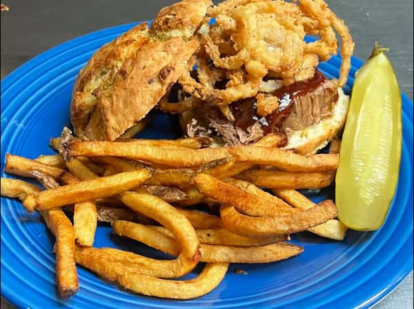 burger and fries