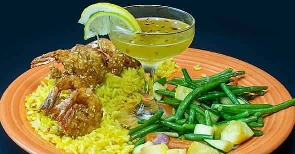dish and cocktail