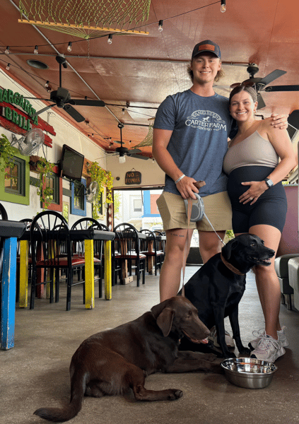 Customers at the dog friendly patio