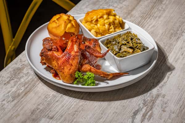 SMOKED CHICKEN WINGS (3PC) W/2 SIDES