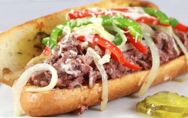 PHILLY CHICKEN OR STEAK SANDWICH