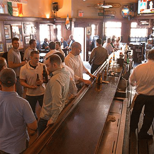 People standing at the bar