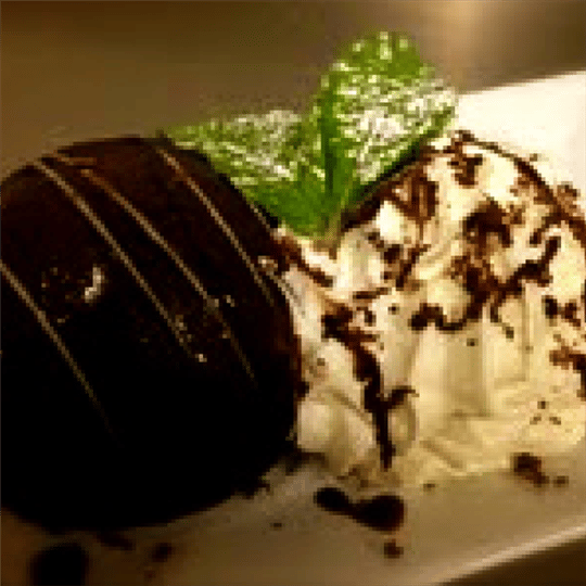 Chocolate and vanilla ice cream scoop