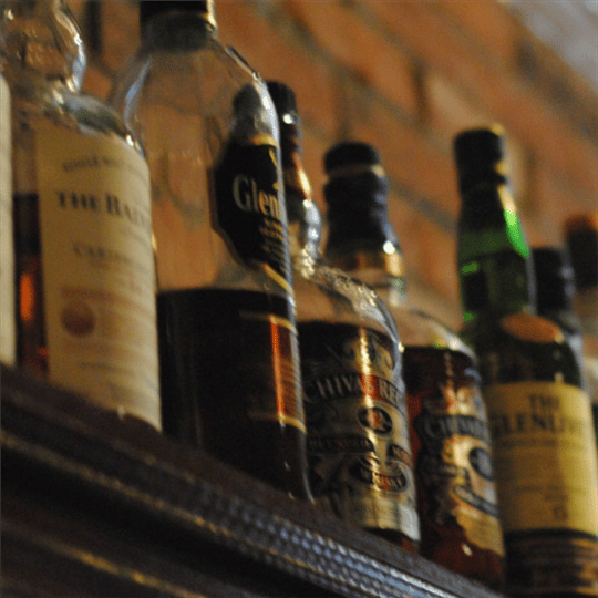 Liquor on a shelf
