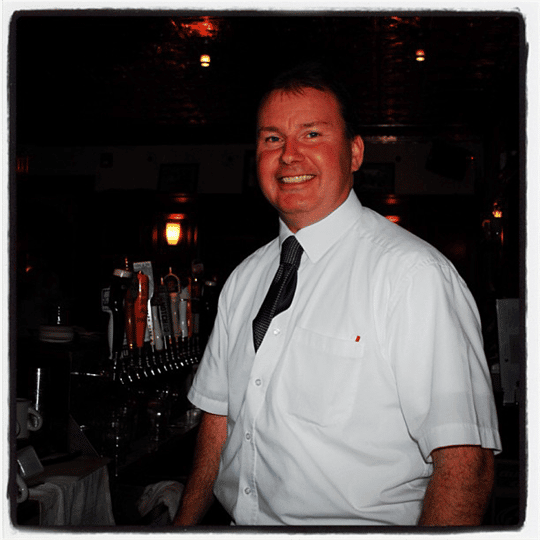 Bartender smiling