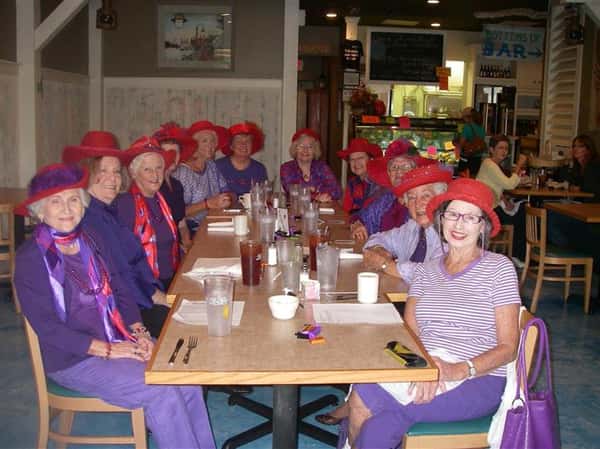 a group of older women at their table
