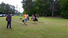 People competing mud run 2015 course
