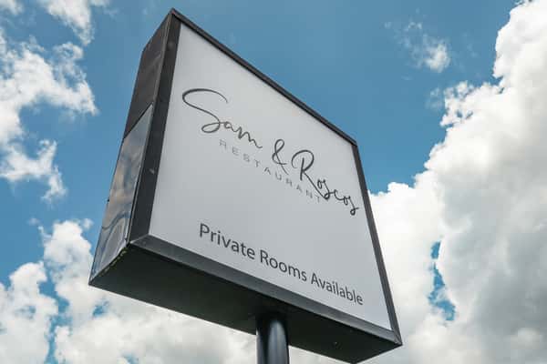sign with the logo
