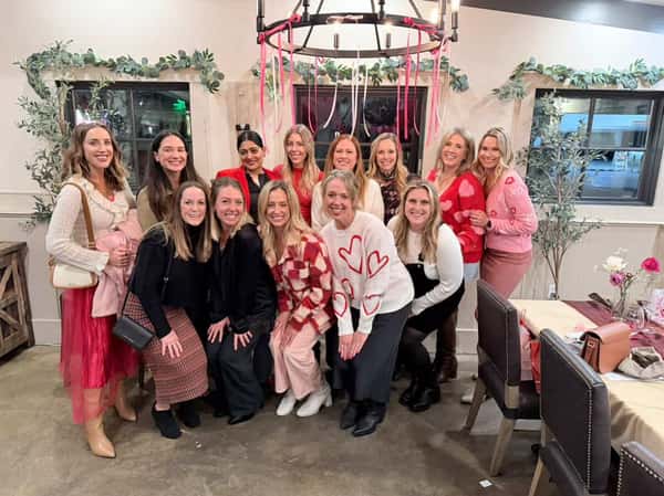 group of ladies celebrating over brunch