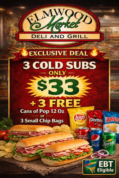 3 for $33 cold sub
