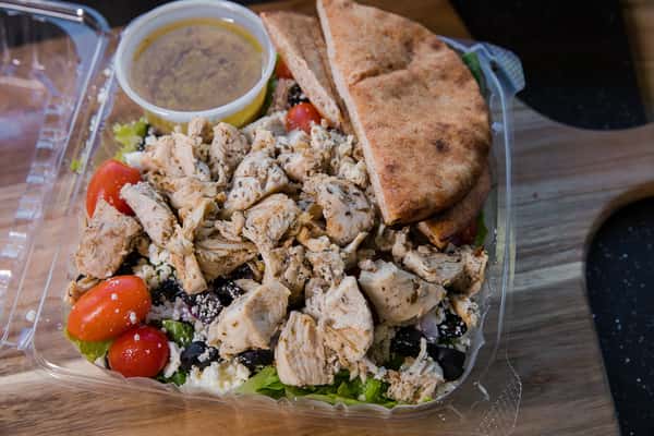 Chicken or Steak Souvlaki Salad