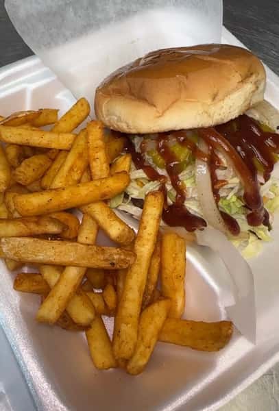 Vegan Single Stack BBQ Burger Meal