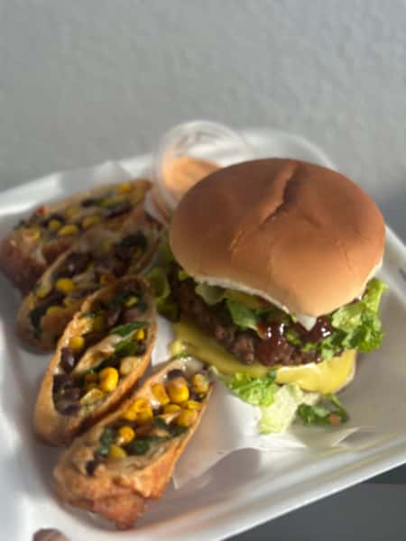 Vegan Single Stack BBQ Burger Meal