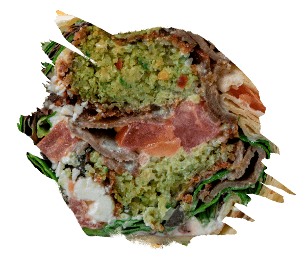 Falafel And Gyro Fusion Burrito