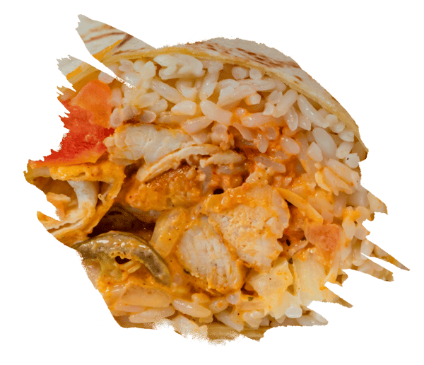 Chicken Kebob Mediterranean Burrito