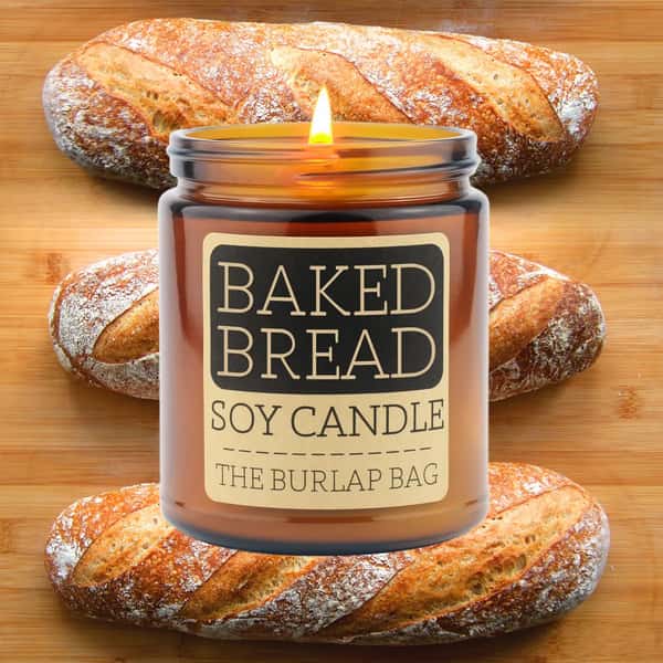 Burlap Bag Soy Candle 9oz Baked Bread