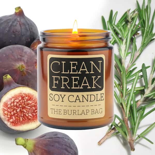 Burlap Bag Soy Candle 9oz Clean Freak