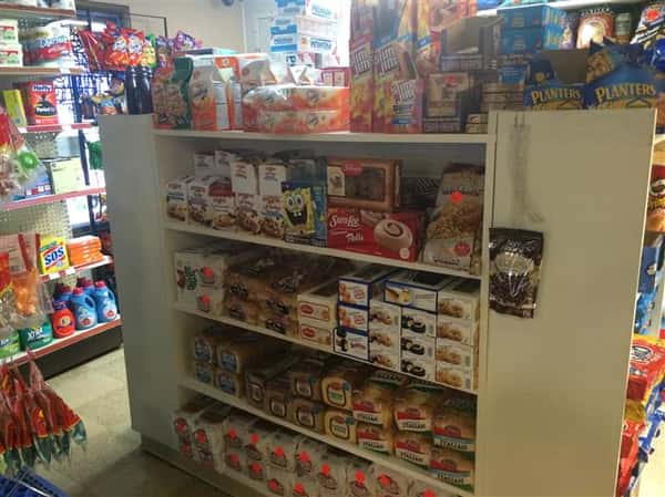 stocked shelves