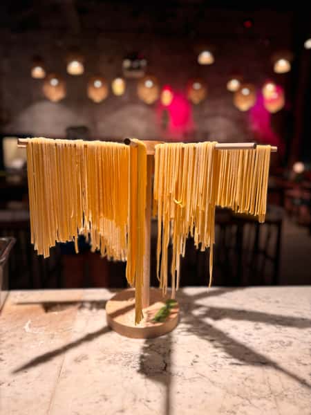 house made noodles for spaghetti night at Lost & Found OTR, the best bar in OTR