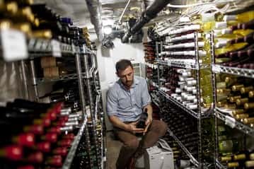 Chef Charlie in the wine cellar at The Marshal