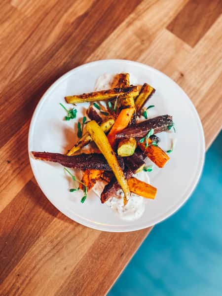 Harissa Roasted Rainbow Carrots