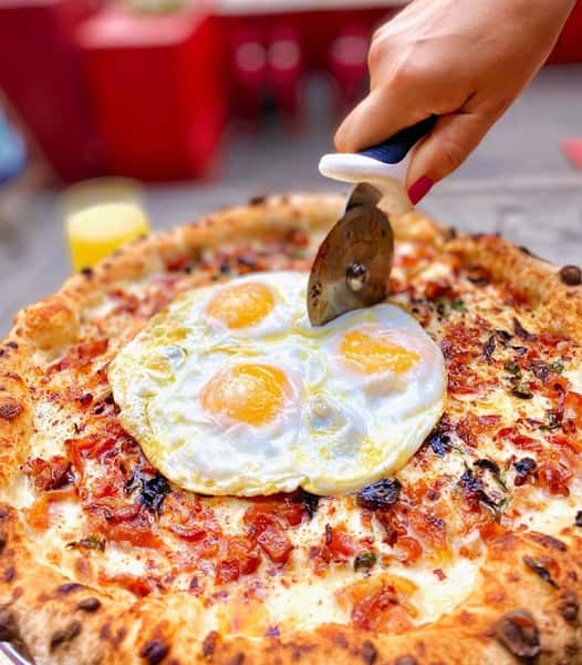 Egg and Bacon Pizza