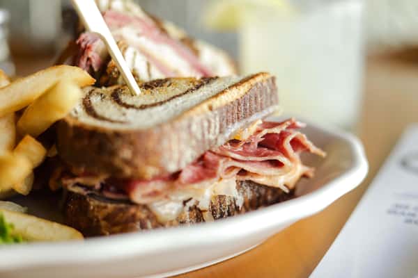 Ruben on Marbled Rye with French Fries