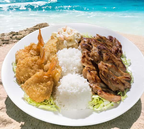 Seafood & BBQ Combo Plate